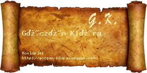 Góczán Klára névjegykártya