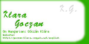 klara goczan business card